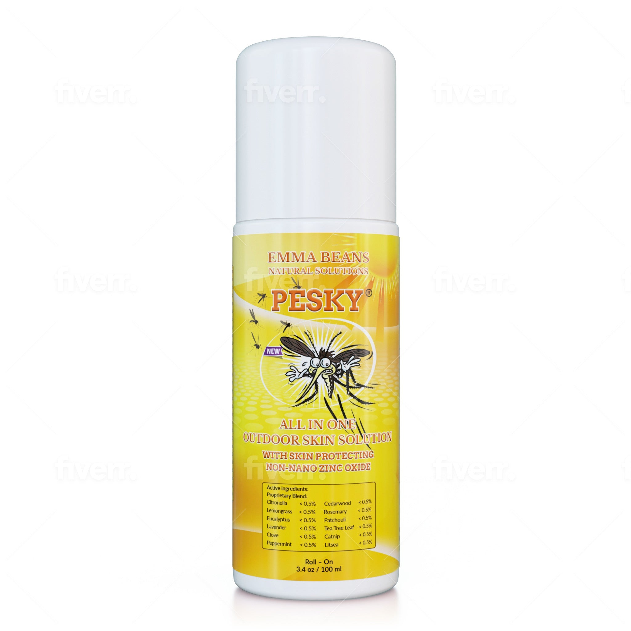PESKY® Bug Away - All In One Outdoor Skin Solution with Skin Protecting Non-Nano Zinc Oxide (Roll - On}