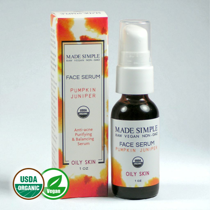 Pumpkin Juniper Face Serum for Oily Skin - Certified Organic, Vegan & Cruelty-free
